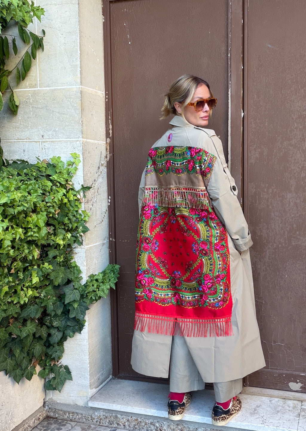 Trench long rouge