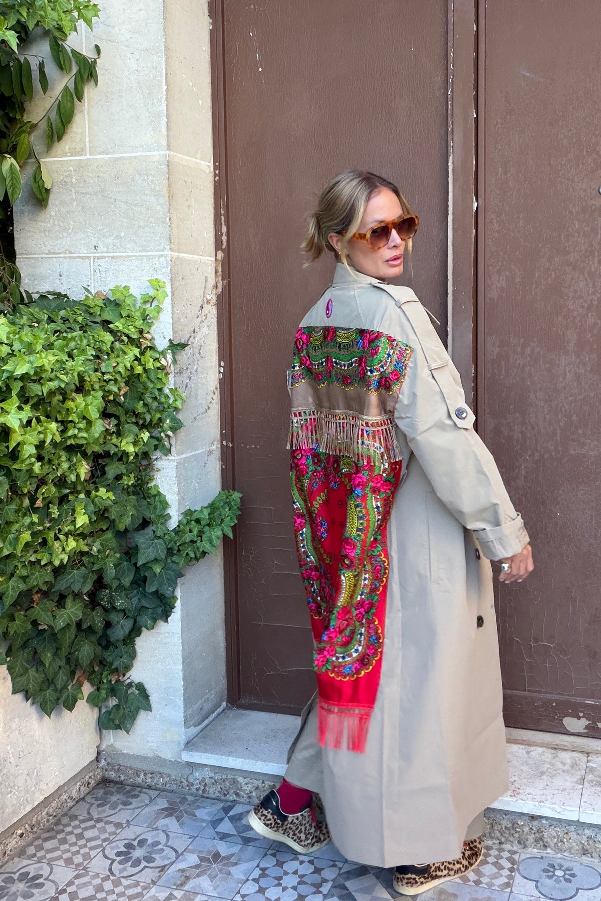 Trench long rouge