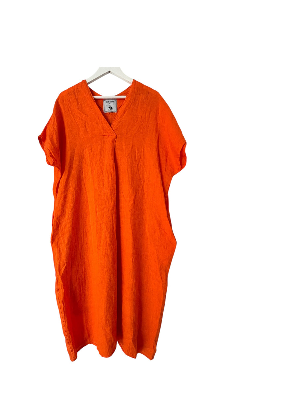 Robe orange et satin