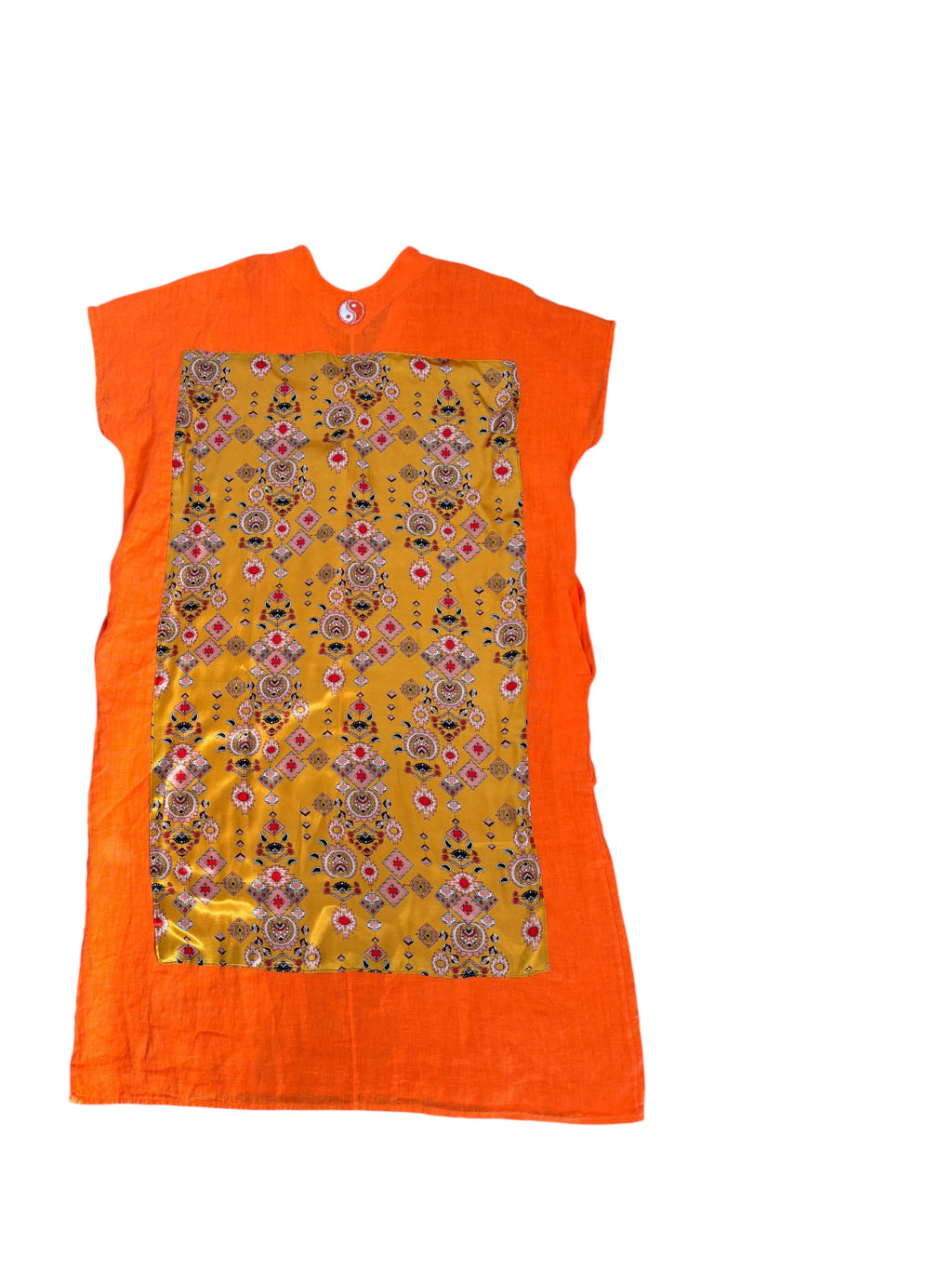 Robe orange et satin